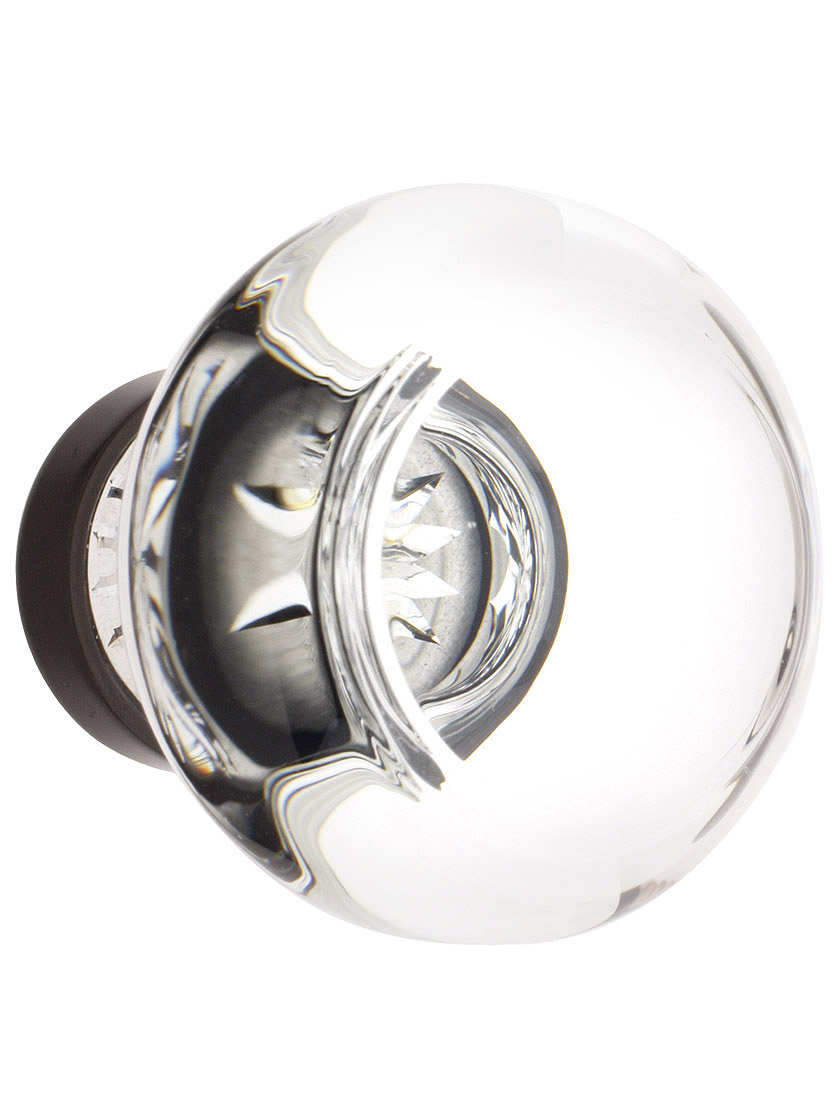 Medium Georgetown Crystal Cabinet Knob with Solid-Brass Base